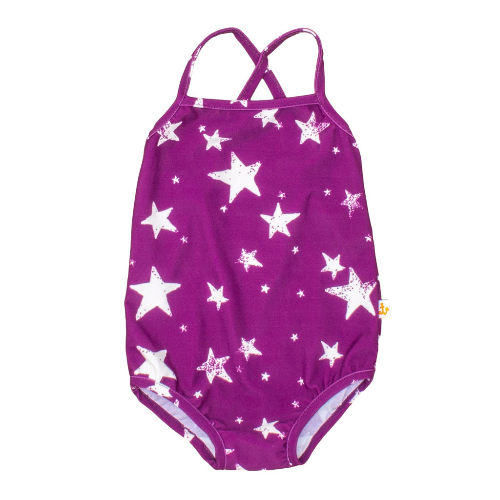 Baby Swim Suit // purple invers stars // 6-12m // LAST ONE