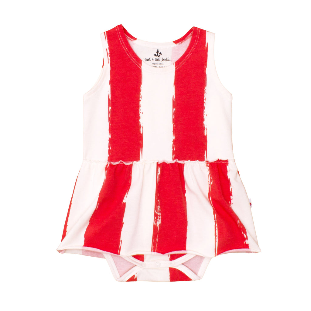 Tank Body with Skirt // red stripes XL // 0-3m // LAST ONE