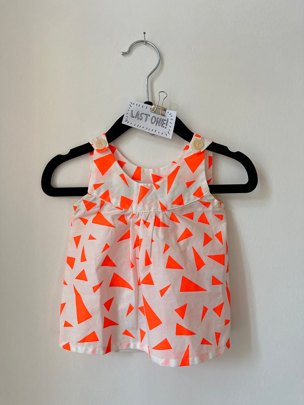 Baby Dress // orange triangles // 0-3m // LAST ONE