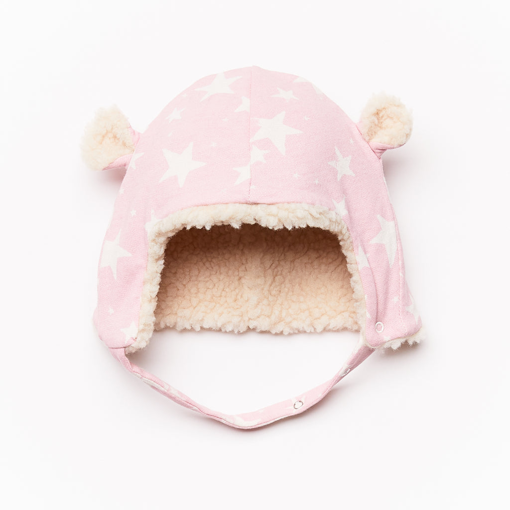 Cap w/ Ears // rose stars // 3-9m // SAMPLE