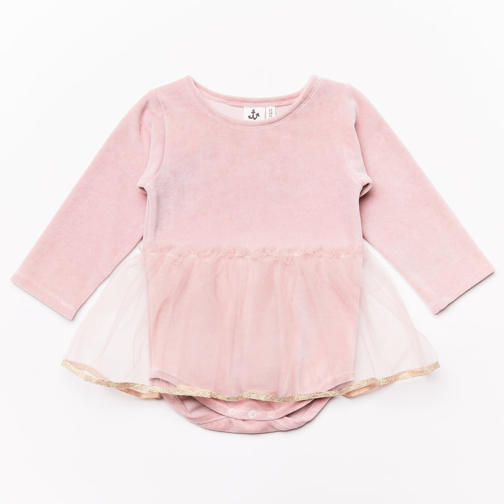 Baby Dress w/ Tulle // rose // SAMPLE