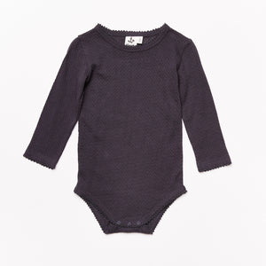 Baby Longsleeve Body // anthrazit // 6-12m // SAMPLE