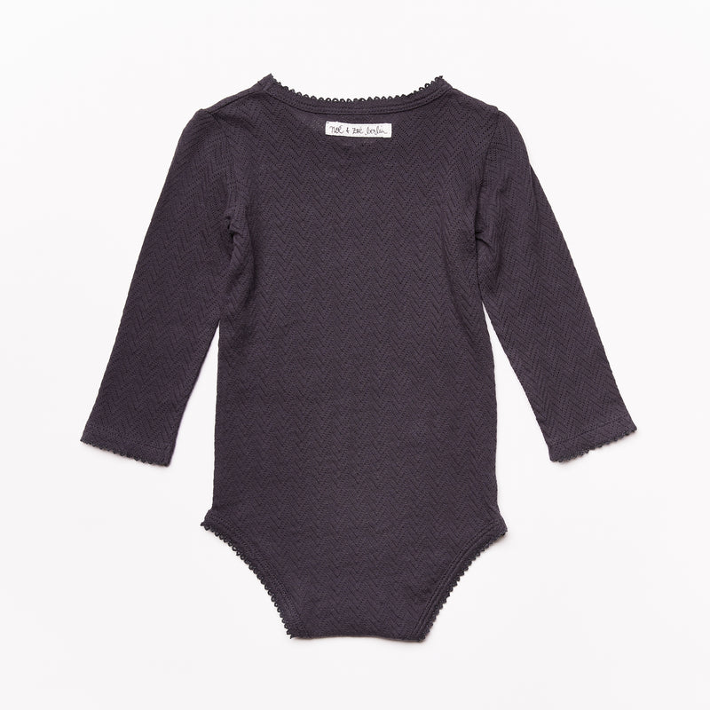 Baby Longsleeve Body // anthrazit // 6-12m // SAMPLE