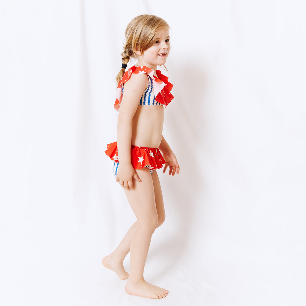 Ruffle Bikini // blue stripes // 8yrs // LAST ONE