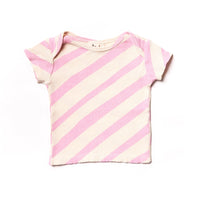 Baby Waffle Tee // pink diagonals // 3-6m // LAST ONE