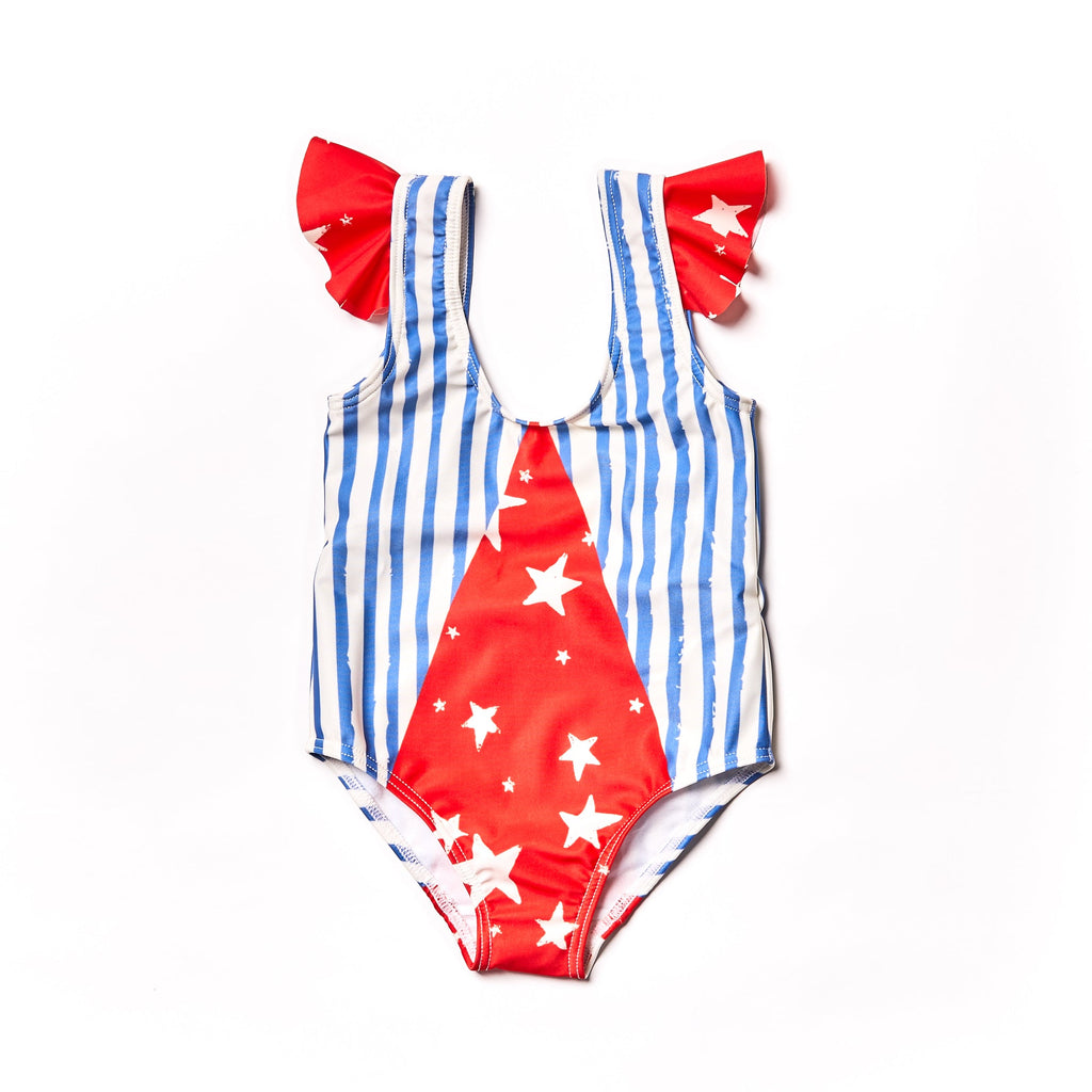 Olympic Swim Suit // blue stripes // 8yrs // LAST ONE