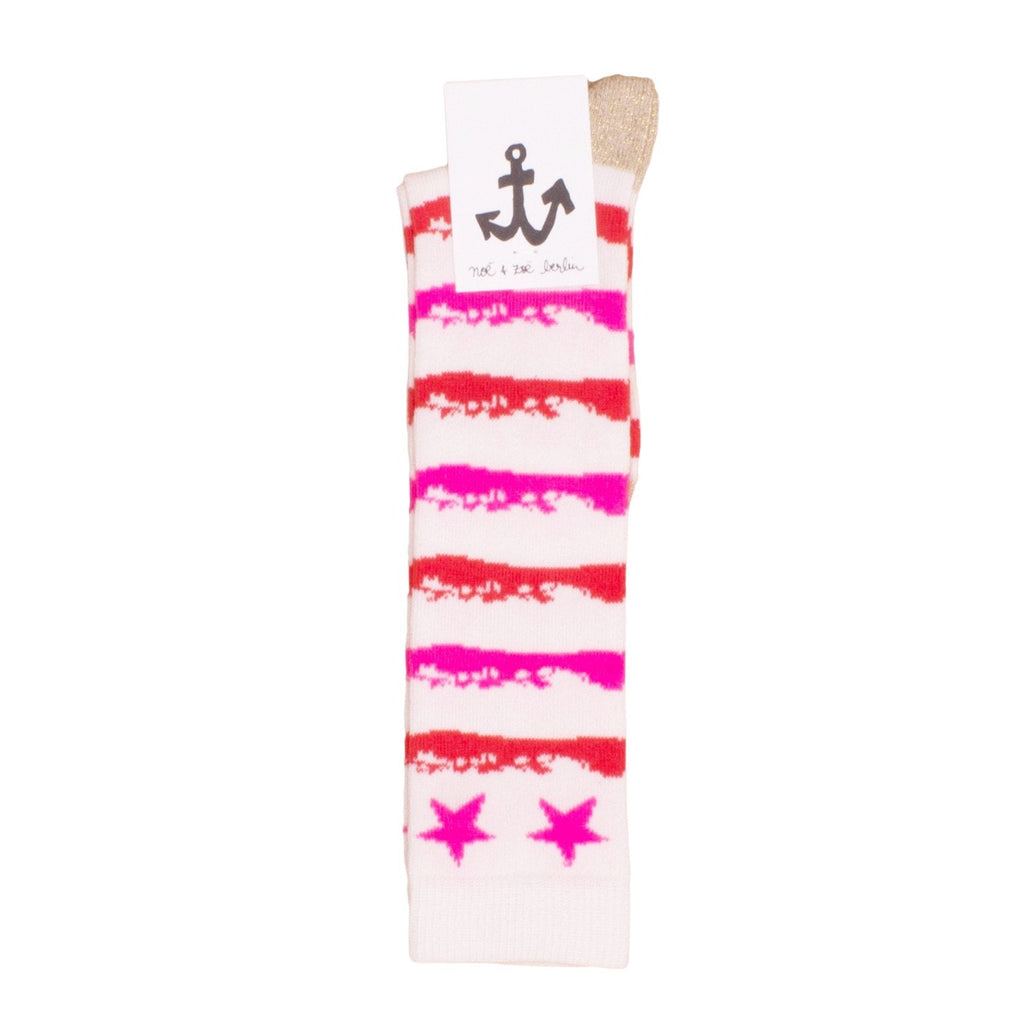 Socks // neon pink stars & stripes