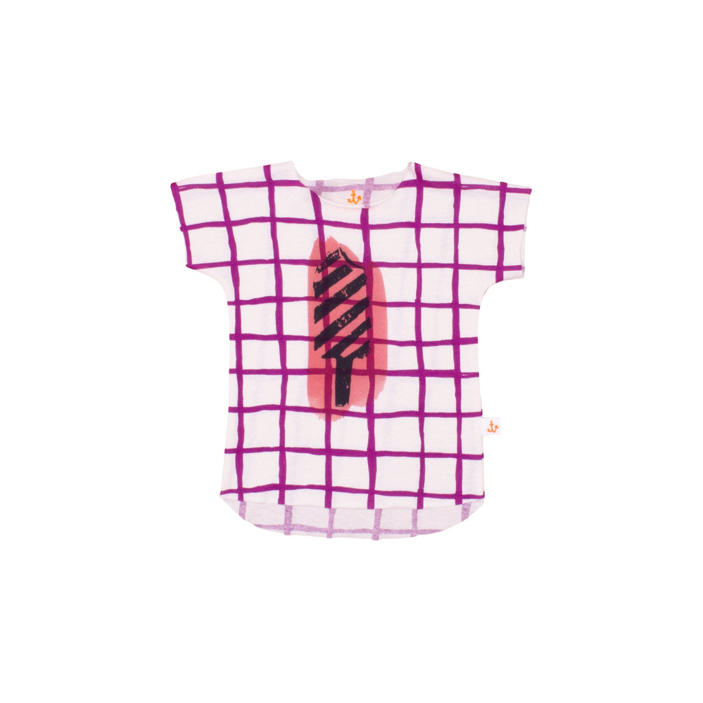 Baby Tee // purple grid