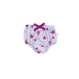 Chambray Bloomer // purple stars