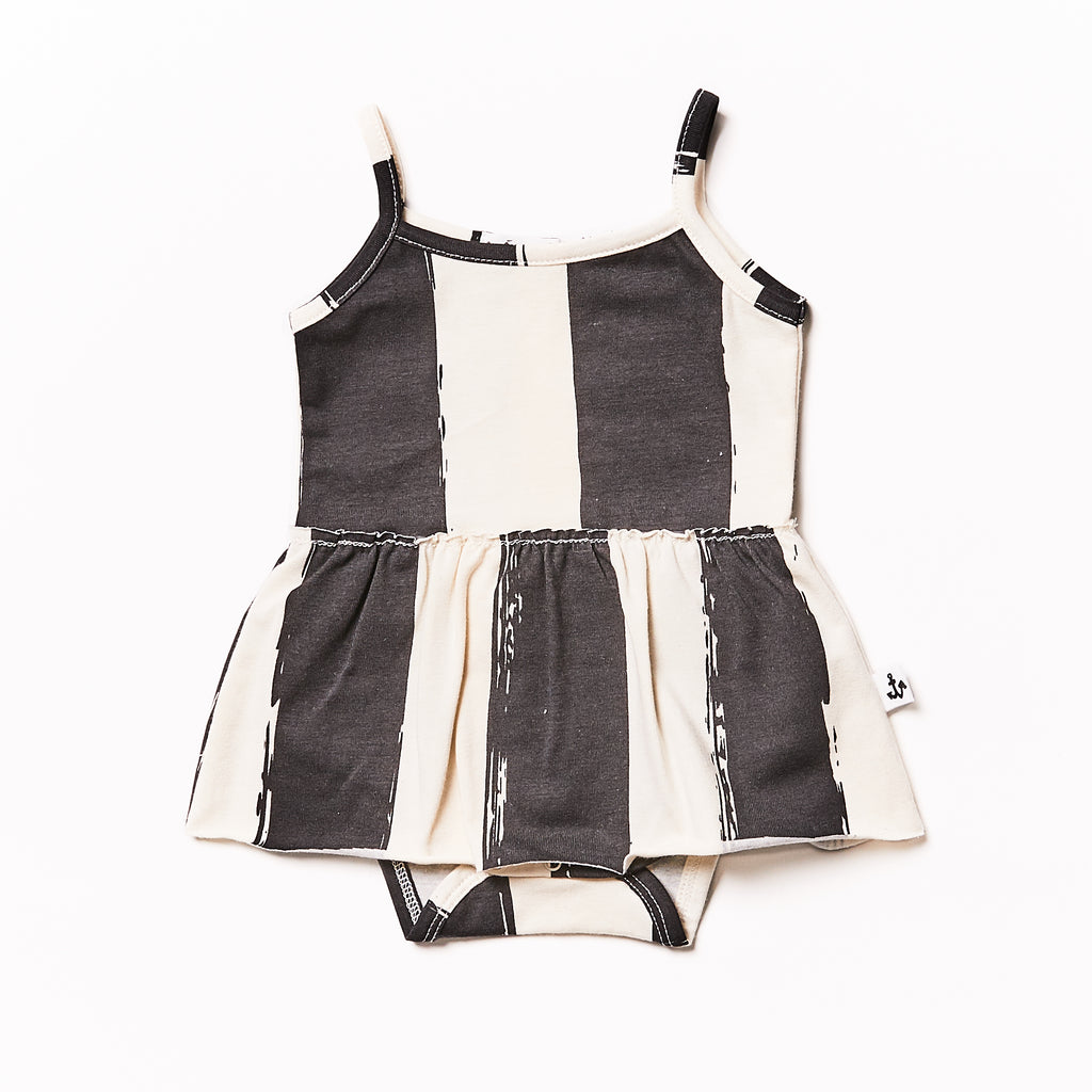 Tank Body with Skirt // black stripes