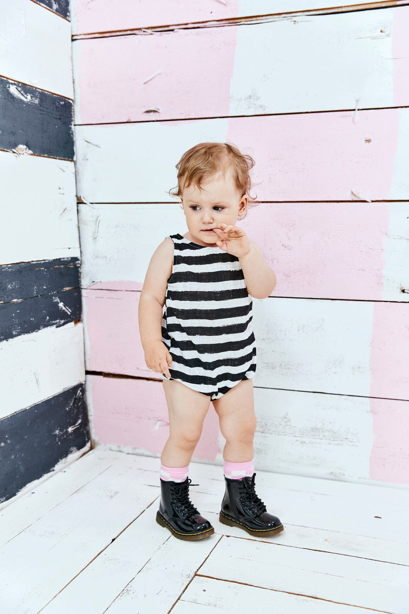 Romper // black stripes // 0-3m // SAMPLE